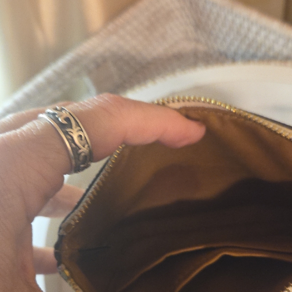 Coach Beige Wristlet Clutch with Bow Accent - Picture 3 of 4
